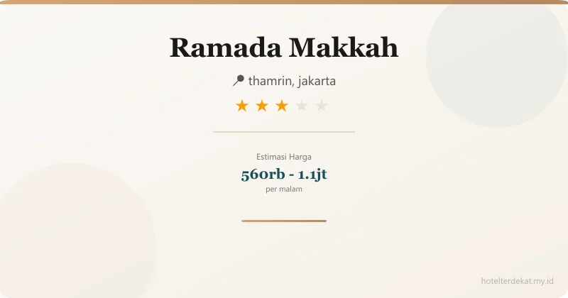 Ramada Makkah - Hotel 3 bintang di thamrin, jakarta