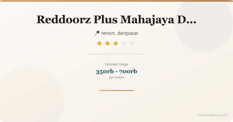 Reddoorz Plus Mahajaya  Denpasar - Hotel 3 bintang di renon, denpasar