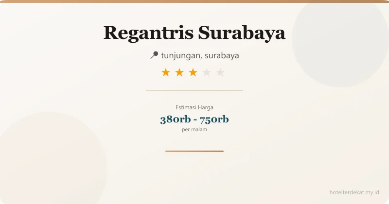 Regantris  Surabaya - Hotel 3 bintang di tunjungan, surabaya