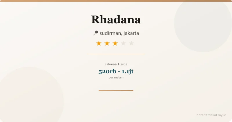 Rhadana - Hotel 3 bintang di sudirman, jakarta