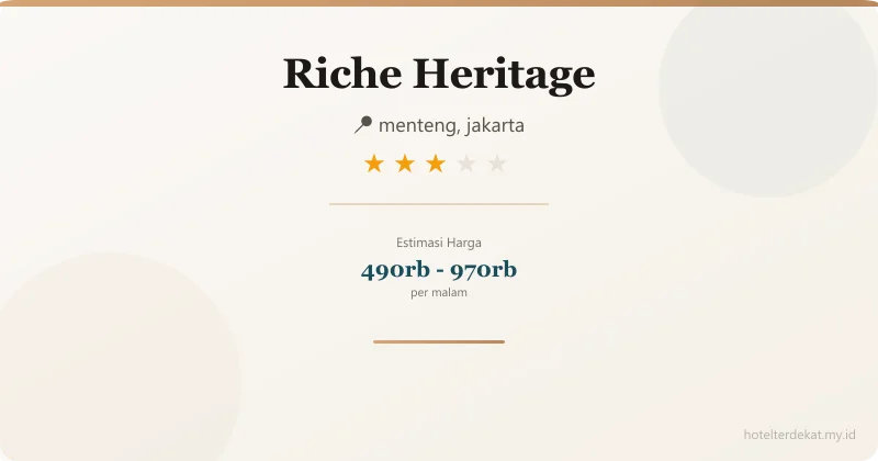 Riche Heritage - Hotel 3 bintang di menteng, jakarta