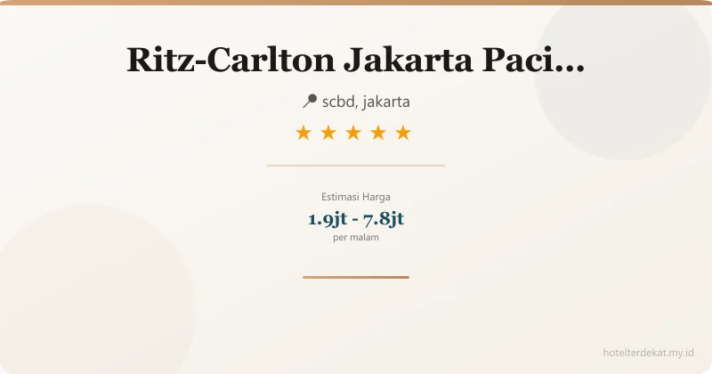Ritz-Carlton Jakarta Pacific Place - Hotel 5 bintang di scbd, jakarta