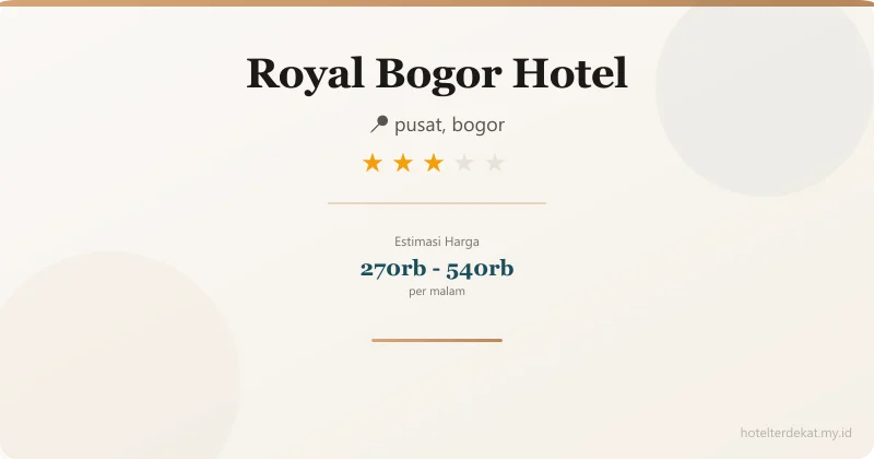 Royal Bogor Hotel - Hotel 3 bintang di pusat, bogor