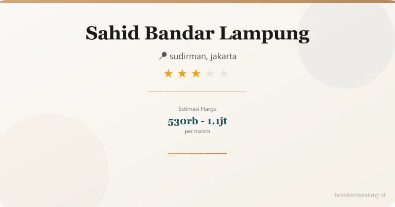 Sahid Bandar Lampung - Hotel 3 bintang di sudirman, jakarta