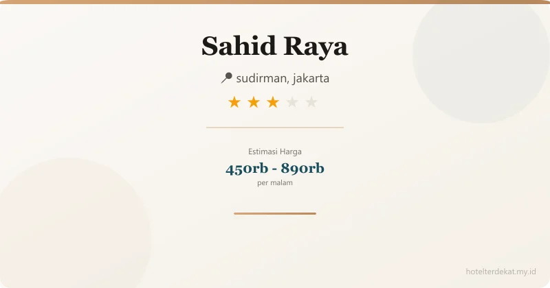 Sahid Raya - Hotel 3 bintang di sudirman, jakarta