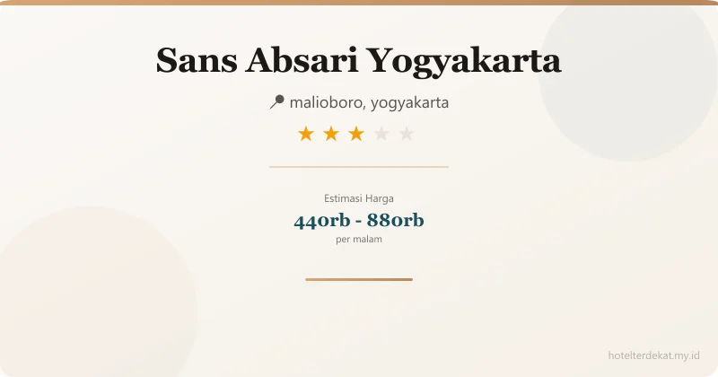 Sans  Absari Yogyakarta - Hotel 3 bintang di malioboro, yogyakarta