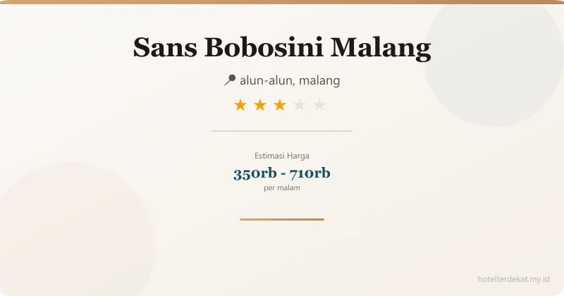 Sans  Bobosini Malang - Hotel 3 bintang di alun-alun, malang