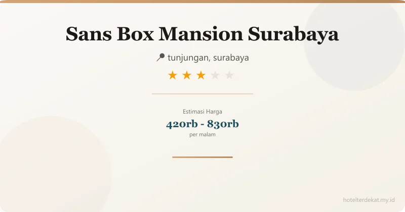 Sans  Box Mansion Surabaya - Hotel 3 bintang di tunjungan, surabaya