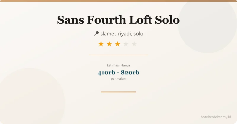 Sans  Fourth Loft Solo - Hotel 3 bintang di slamet-riyadi, solo