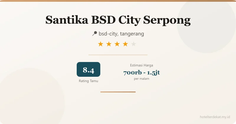 Santika BSD City Serpong - Hotel 4 bintang di bsd-city, tangerang