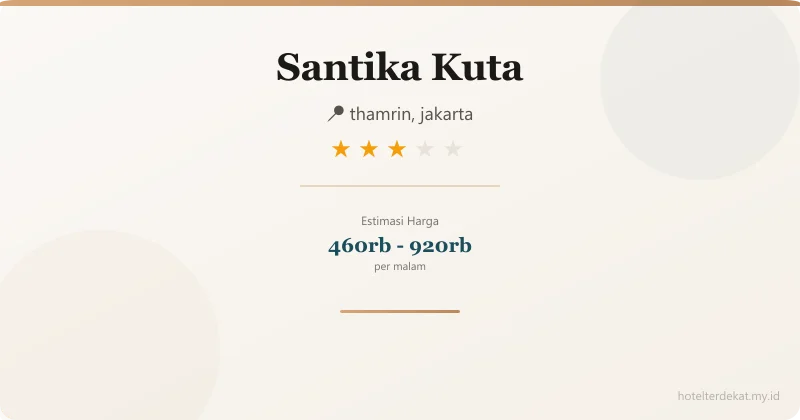 Santika Kuta - Hotel 3 bintang di thamrin, jakarta