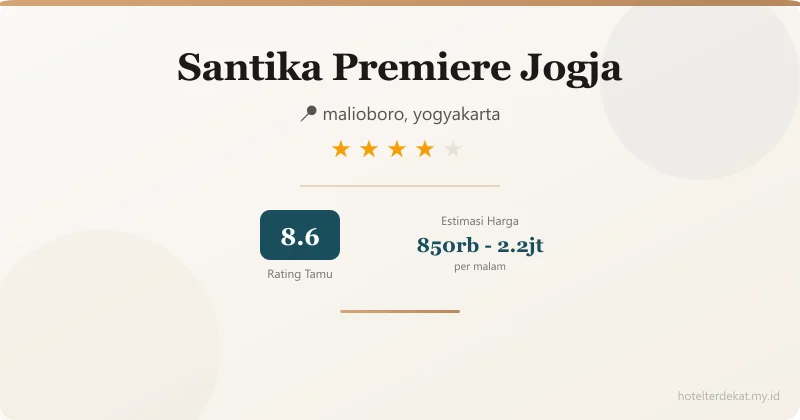 Santika Premiere Jogja - Hotel 4 bintang di malioboro, yogyakarta