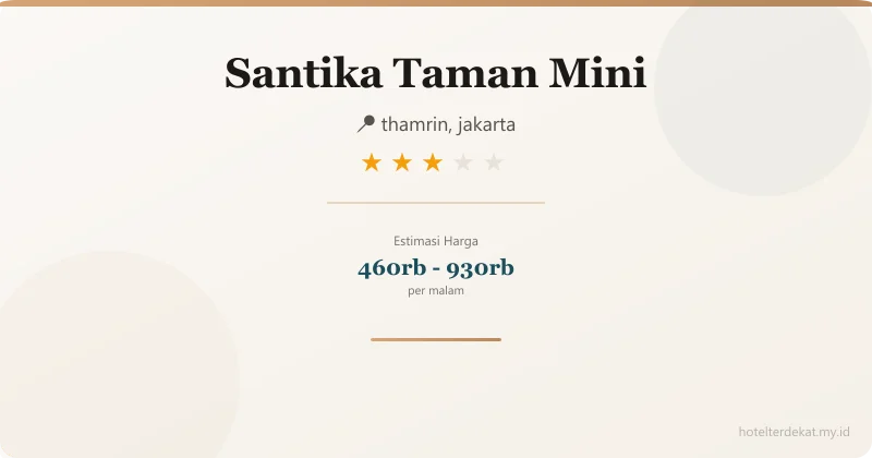 Santika Taman Mini - Hotel 3 bintang di thamrin, jakarta