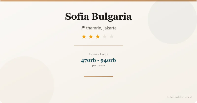 Sofia  Bulgaria - Hotel 3 bintang di thamrin, jakarta