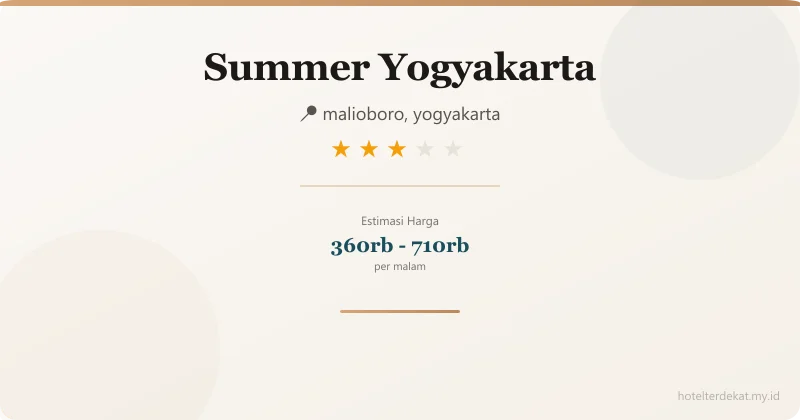 Summer  Yogyakarta - Hotel 3 bintang di malioboro, yogyakarta