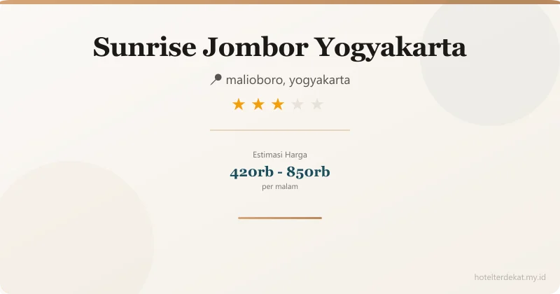 Sunrise  Jombor Yogyakarta - Hotel 3 bintang di malioboro, yogyakarta