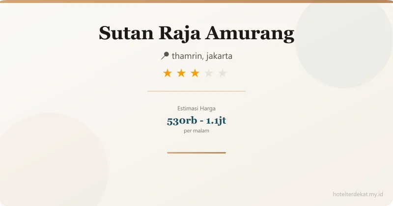 Sutan Raja  Amurang - Hotel 3 bintang di thamrin, jakarta