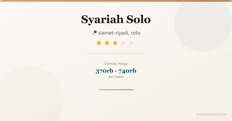 Syariah  Solo - Hotel 3 bintang di slamet-riyadi, solo