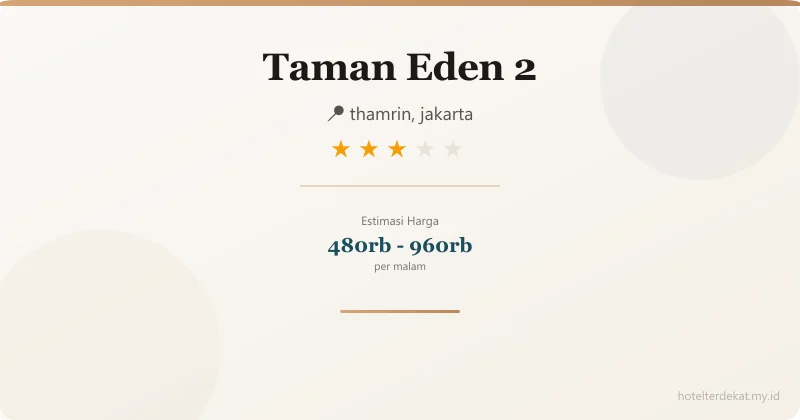 Taman Eden 2 - Hotel 3 bintang di thamrin, jakarta