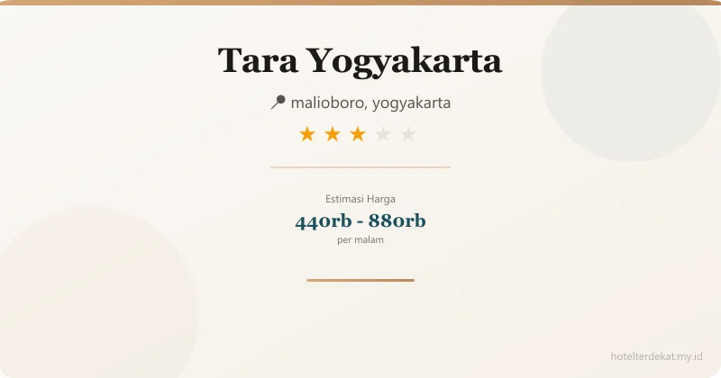 Tara Yogyakarta - Hotel 3 bintang di malioboro, yogyakarta