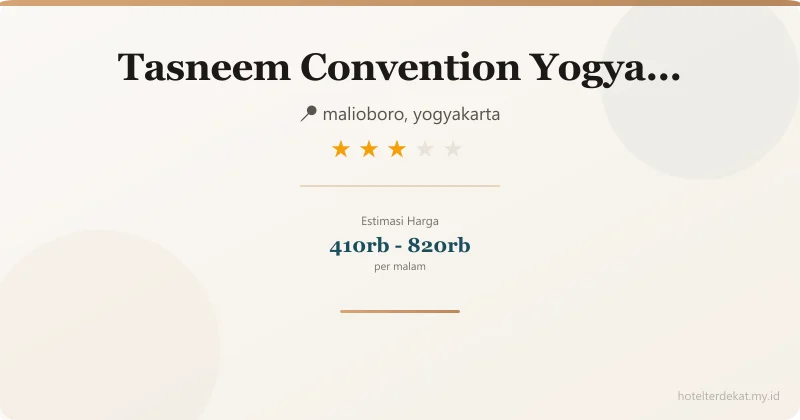 Tasneem Convention  Yogyakarta - Hotel 3 bintang di malioboro, yogyakarta