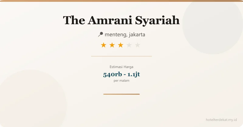 The Amrani Syariah - Hotel 3 bintang di menteng, jakarta