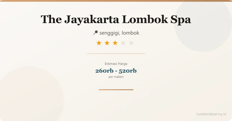 The Jayakarta Lombok Spa - Hotel 3 bintang di senggigi, lombok