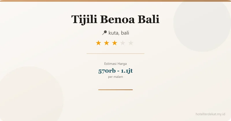 Tijili Benoa  Bali - Hotel 3 bintang di kuta, bali