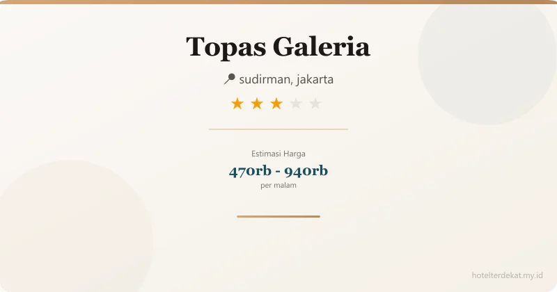 Topas Galeria - Hotel 3 bintang di sudirman, jakarta