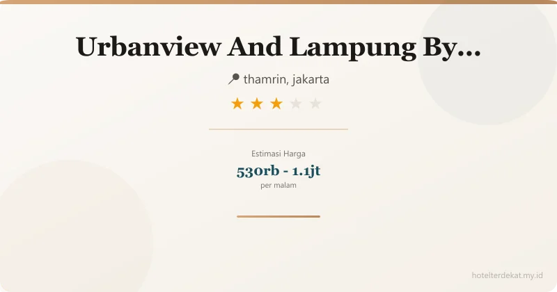 Urbanview  And Lampung By Reddoorz - Hotel 3 bintang di thamrin, jakarta