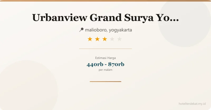 Urbanview  Grand Surya Yogyakarta - Hotel 3 bintang di malioboro, yogyakarta