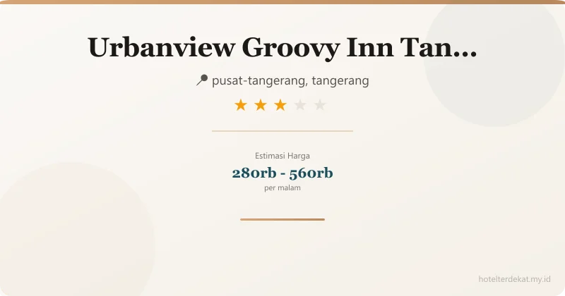 Urbanview  Groovy Inn Tangerang - Hotel 3 bintang di pusat-tangerang, tangerang