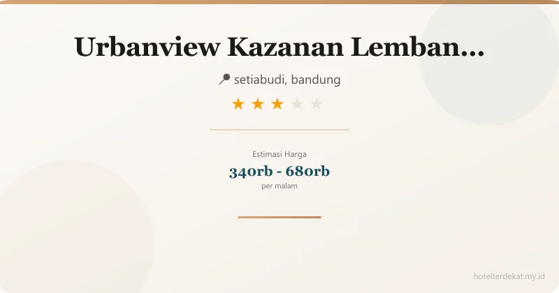 Urbanview  Kazanan Lembang Bandung - Hotel 3 bintang di setiabudi, bandung