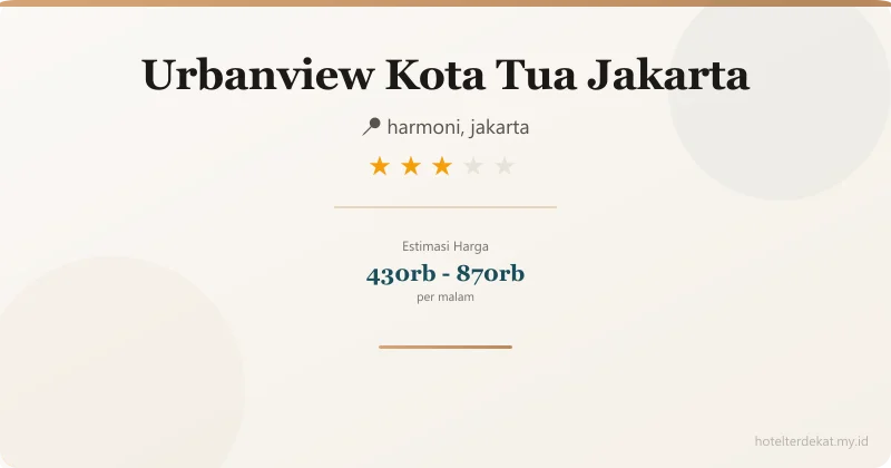 Urbanview  Kota Tua Jakarta - Hotel 3 bintang di harmoni, jakarta
