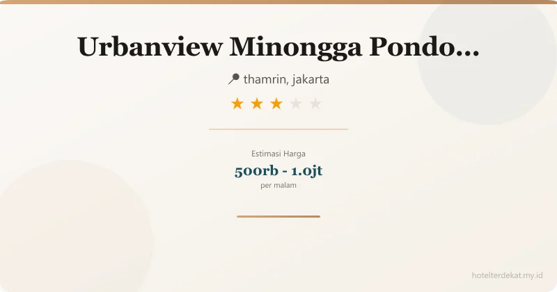 Urbanview  Minongga Pondok Labu - Hotel 3 bintang di thamrin, jakarta