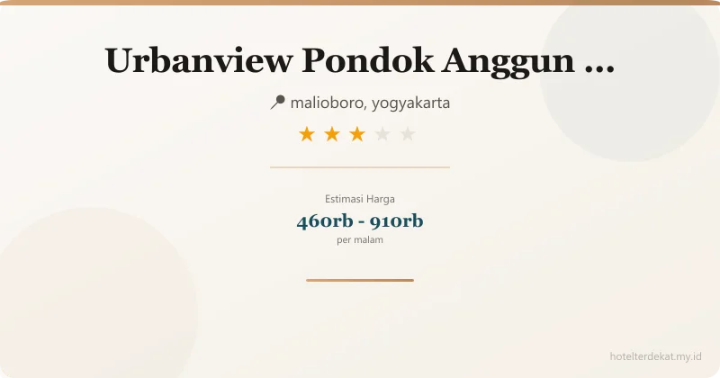 Urbanview  Pondok Anggun Yogyakarta By Reddoorz - Hotel 3 bintang di malioboro, yogyakarta