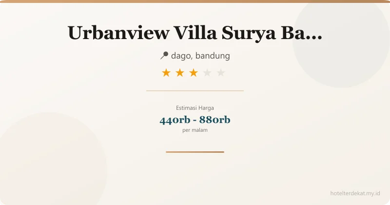 Urbanview  Villa Surya Bandung - Hotel 3 bintang di dago, bandung
