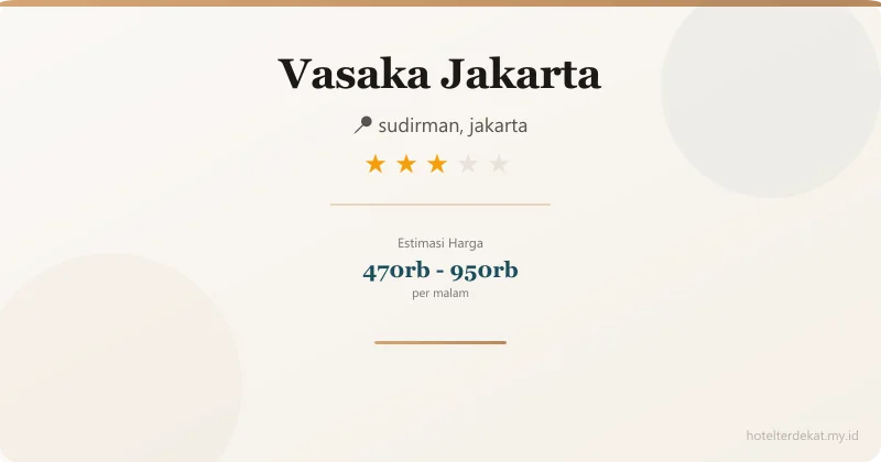 Vasaka  Jakarta - Hotel 3 bintang di sudirman, jakarta