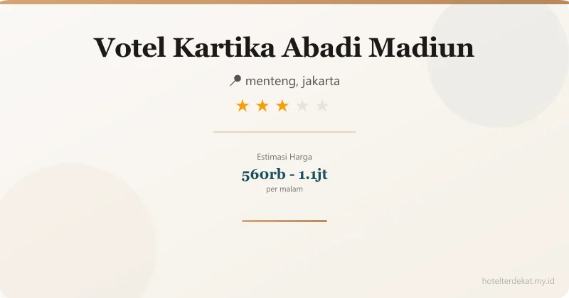 Votel Kartika Abadi  Madiun - Hotel 3 bintang di menteng, jakarta