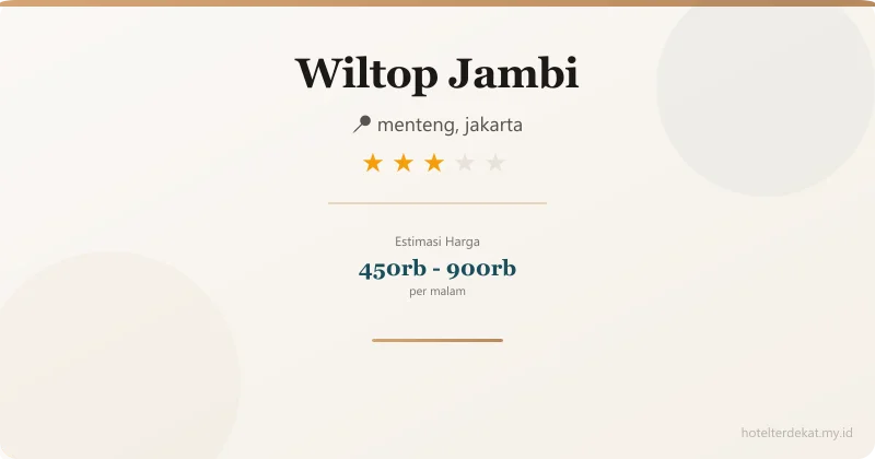 Wiltop  Jambi - Hotel 3 bintang di menteng, jakarta