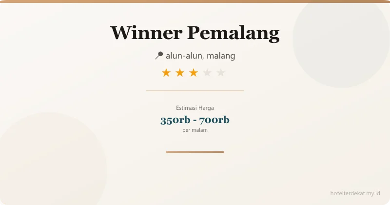 Winner Pemalang - Hotel 3 bintang di alun-alun, malang